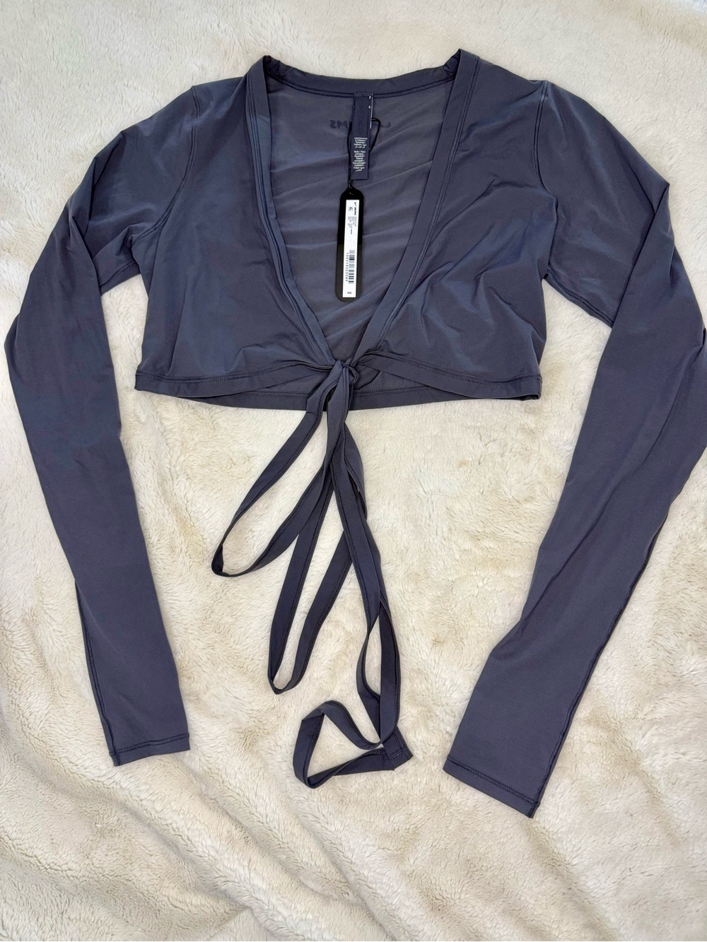 NikeSKIMS Weightless Layers Wrap Top XS Lead NWT Limited Edition